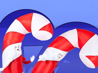 Promo Candy Cane Stilt Walkers Christmas Themed Walkabout Entertainers East Sussex