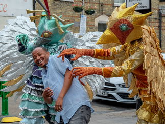 Promo Sequin Birds Street Performer London