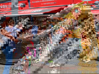 Promo Sequin Birds Street Performer London