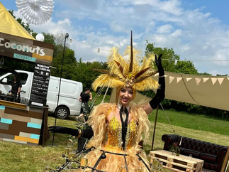 Promo Showgirl Champagne Skirts Mix and Mingle Entertainer Leicestershire