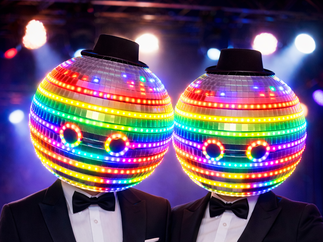 Promo Dazzling Disco Ball Heads Dancer Staffordshire