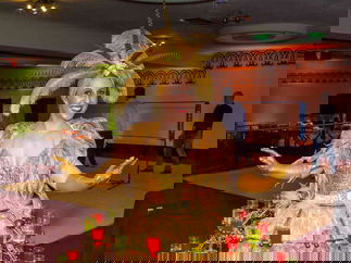 Promo Showgirl Champagne Skirts Mix and Mingle Entertainer Leicestershire