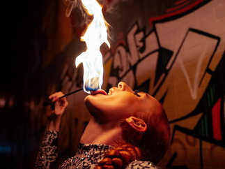 Promo Fire Artist Rebecca Red Fire Performer Leicestershire
