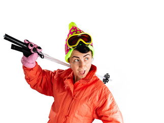 Promo LED Skiers Walkabout Christmas Act Bristol