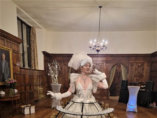 Promo Showgirl Champagne Skirts Mix and Mingle Entertainer Leicestershire