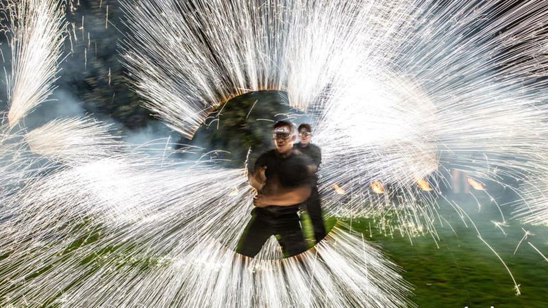 Fire and sparks show Anniversary Party Ideas