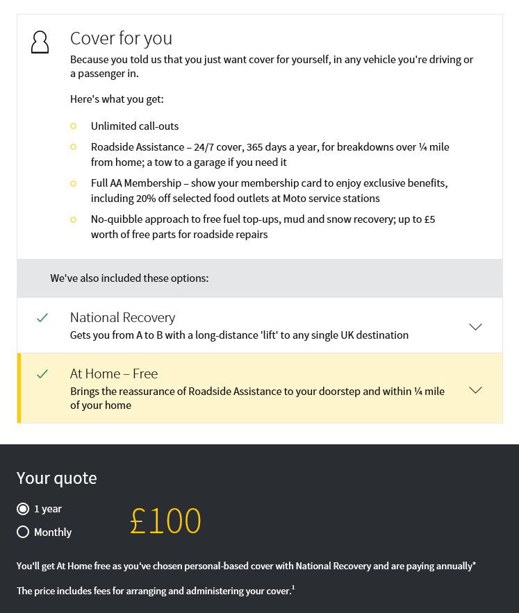 AA Breakdown Policy Example