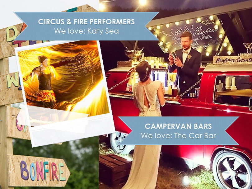Music and entertainment ideas for a Boho/Festival themed wedding drink reception