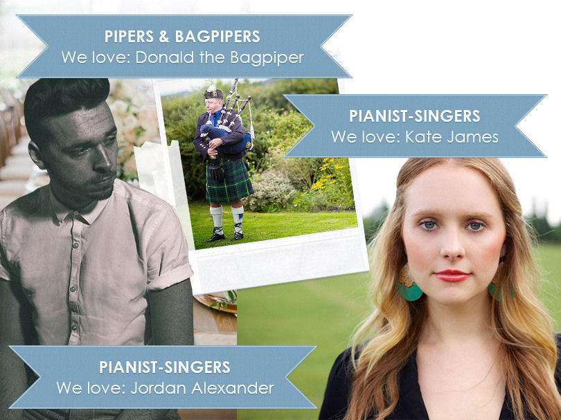 Music and entertainment ideas for a Classic/Elegant wedding drinks reception