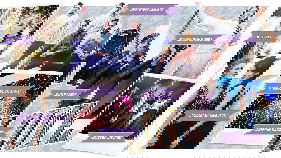 Music and entertainment ideas mood board for a Fairytale / Romantic themed wedding