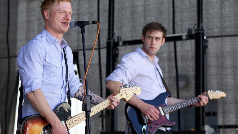 John & Matt from Live Wires on stage at The Ocado Summer Party