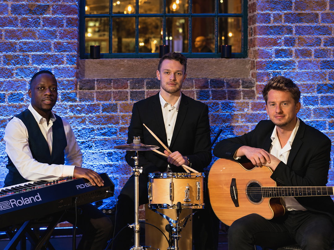 Sound limiter friendly London wedding band The James Nicholas Trio