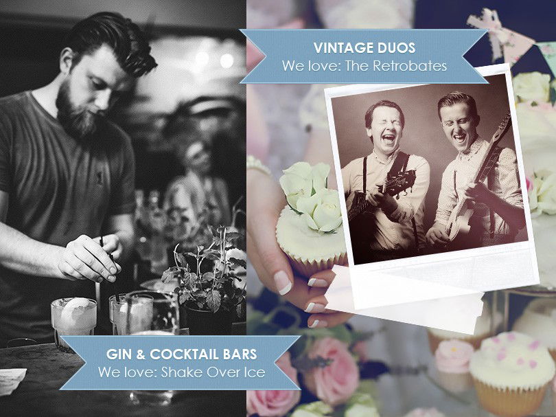 Music and entertainment ideas for a vintage wedding drinks recepion